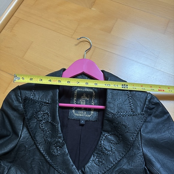 My tribe fitted leather jacket blazer size S like new Y2K - Picture 12 of 12